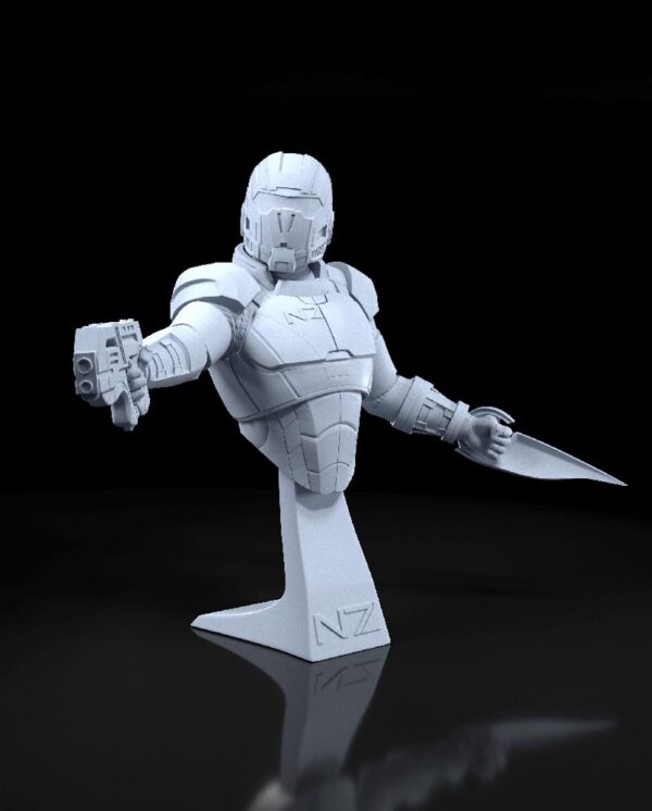 Commander Shepard 3D Model Bust H3llCreator
