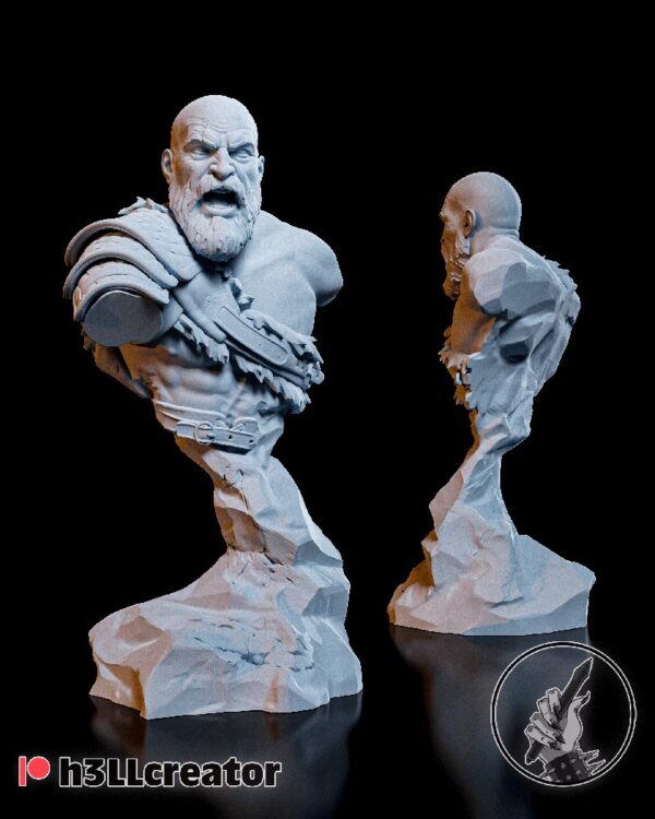 Kratos 3D Model Bust H3llCreator