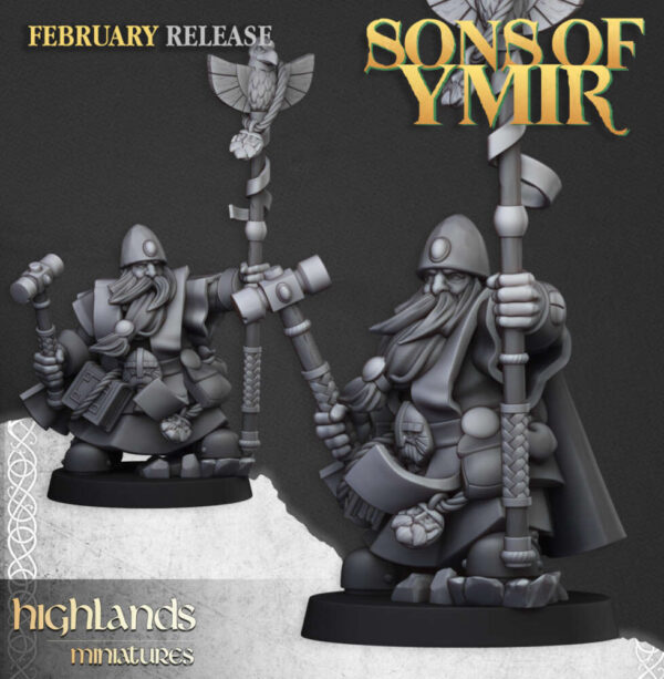 Dwarf Runepriests 3D Miniature Highland Miniatures