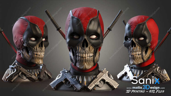 Deadpool 3D Model Bust Sanix 3D - Image 2