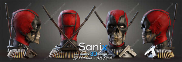 Deadpool 3D Model Bust Sanix 3D - Image 4