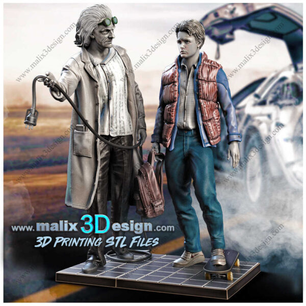 Doc And Marty Diorama 3D Model Sanix 3D