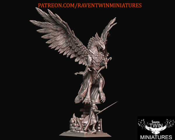Duke With Griffon And Hypogriph 3D Miniature Raven Twins Miniatures
