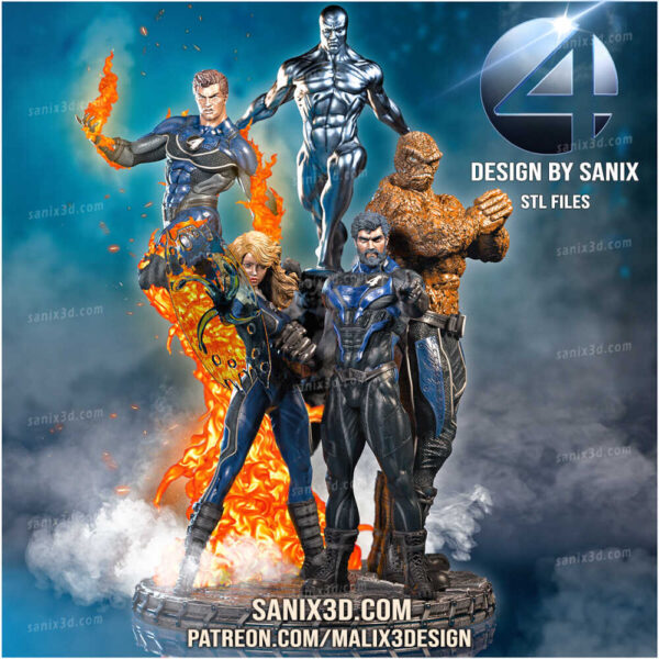 Fantastic Four Diorama 3D Model Sanix 3D