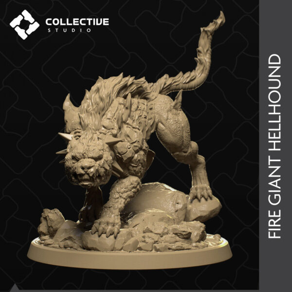 Fire Giant HellHound 3D Miniature Collective Studio