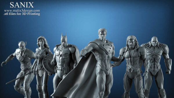 JL (The Justice League) Diorama 3D Model Sanix 3D