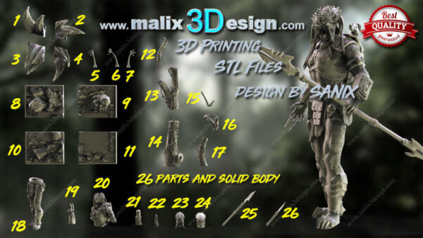 Predator 3D Model Figure Sanix 3D - Image 8
