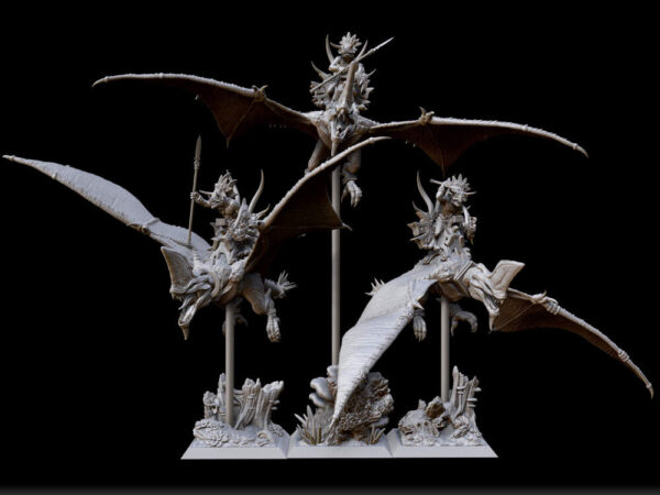 Ramphodon Riders 3D Miniature Raven Twins Miniatures