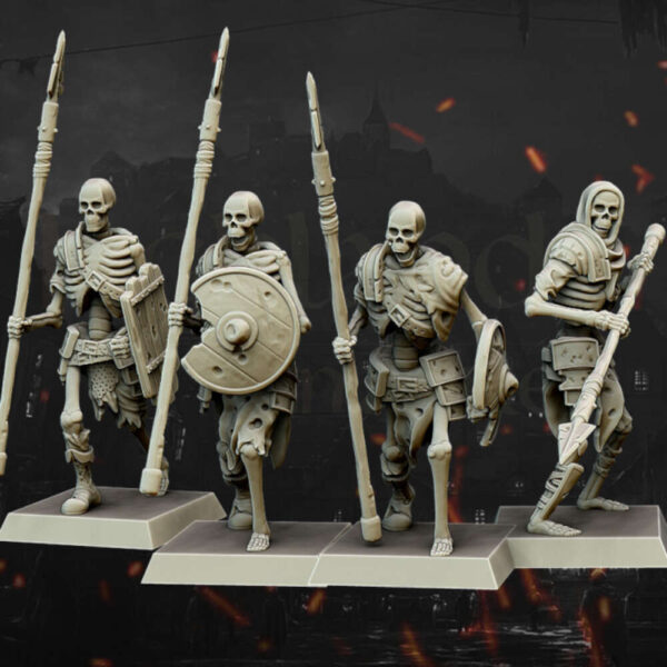 Skeleton Spearmen 3D Miniature Highland Miniatures - Image 2