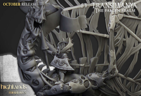 Vampire Lady On Zombie Dragon 3D Miniature Highland Miniatures - Image 2