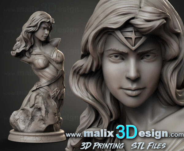 Wonder Woman 3D Model Bust Sanix 3D