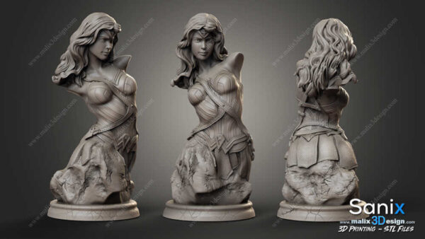 Wonder Woman 3D Model Bust Sanix 3D - Image 2