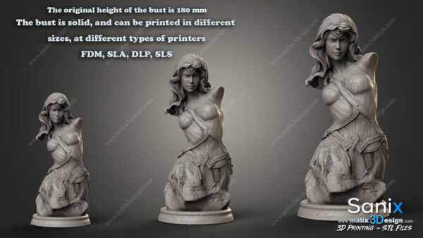 Wonder Woman 3D Model Bust Sanix 3D - Image 3