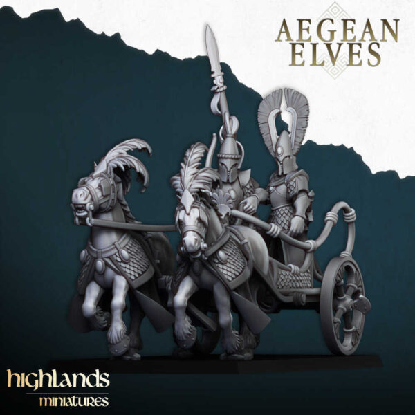 Aegean Elf Chariot 3D Miniature Highland Miniatures