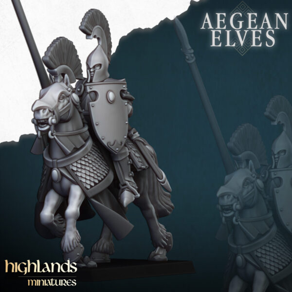 Aegean Elves Mounted Lances 3D Miniature Highland Miniatures - Image 4