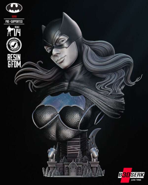 Batgirl Portrait 3D Model Bust B3dserk