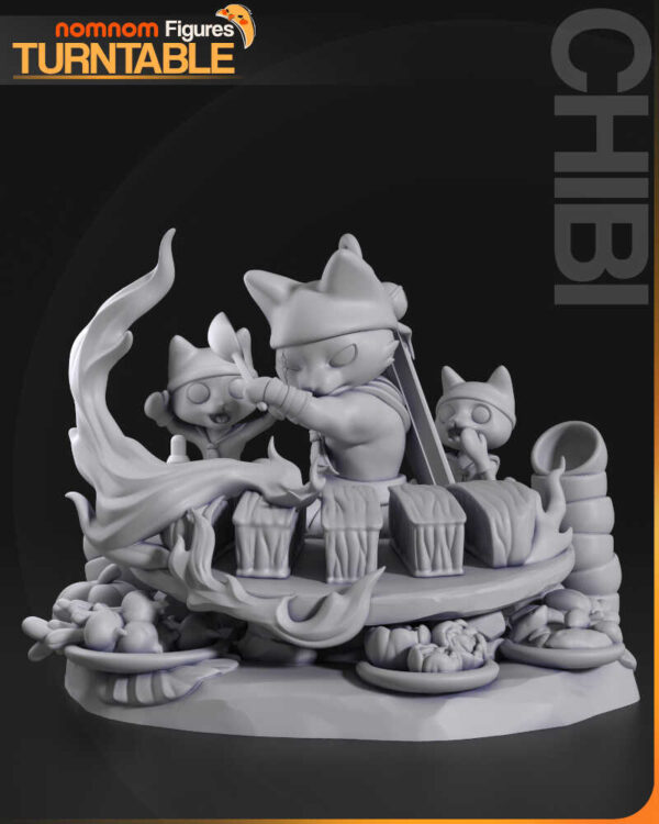 Meowscular Chef Chibi 3D Model Figure NomNom - Image 2