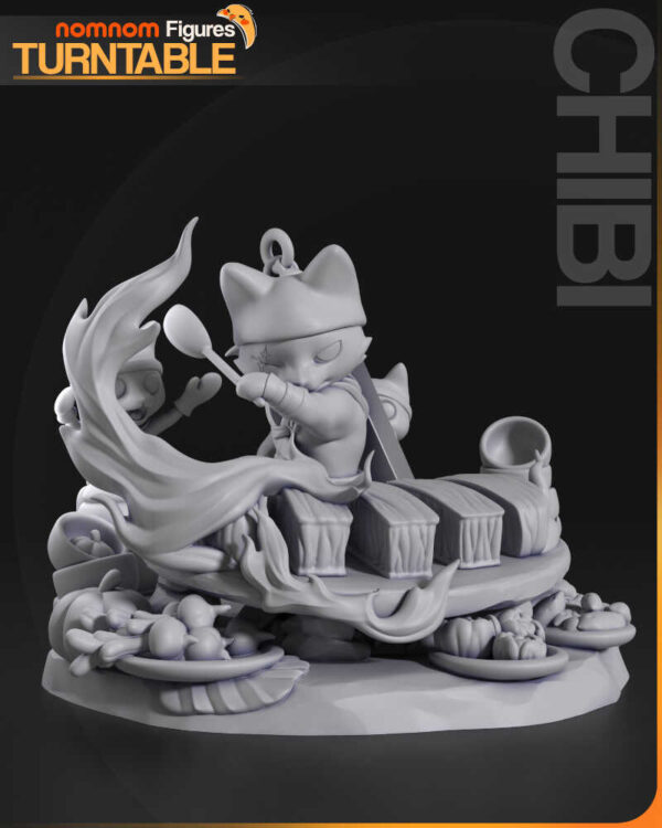 Meowscular Chef Chibi 3D Model Figure NomNom - Image 3