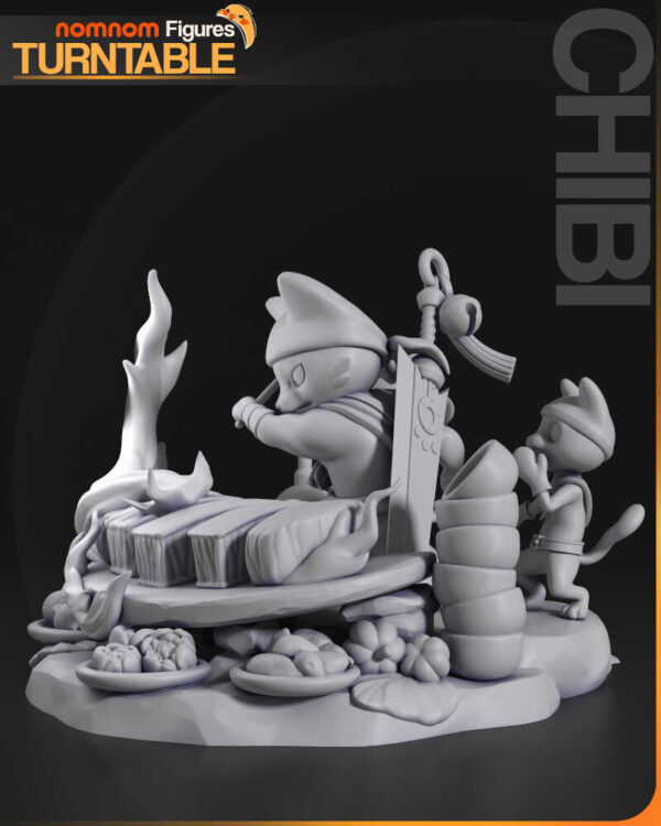 Meowscular Chef Chibi 3D Model Figure NomNom - Image 4