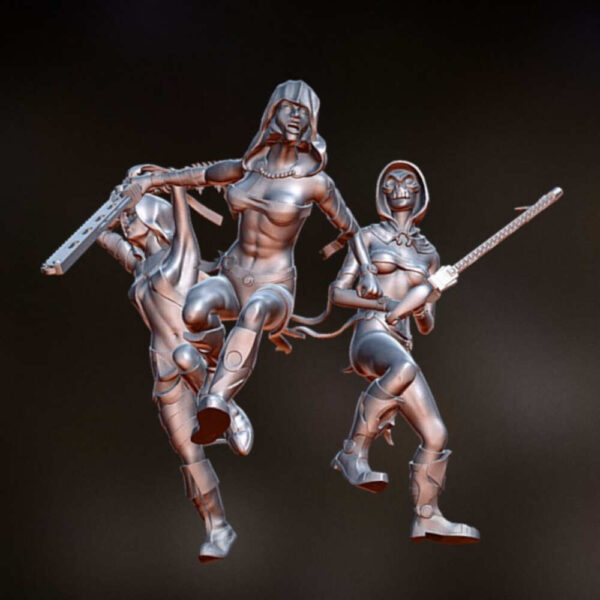 Punished Chainsword Nuns 3D Miniature Rageous Creations