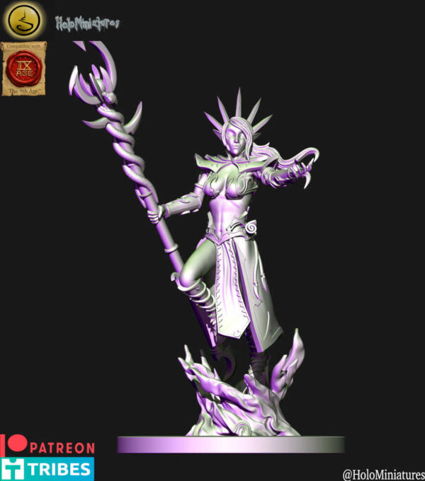 Dark Elves Sorceress 3D Miniature HoloMiniatures