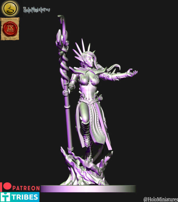 Dark Elves Sorceress 3D Miniature HoloMiniatures - Image 2