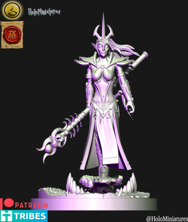 Dark Elves Sorceress 3D Miniature HoloMiniatures - Image 4