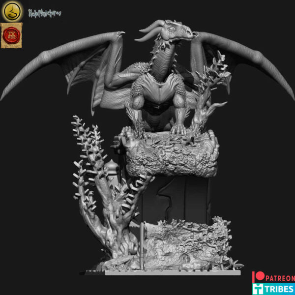 Feral Ancient Dragon 3D Miniature HoloMiniatures