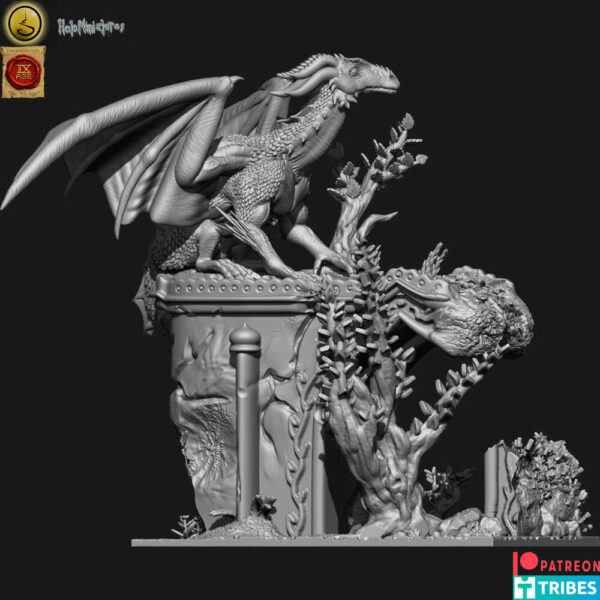 Feral Ancient Dragon 3D Miniature HoloMiniatures - Image 2
