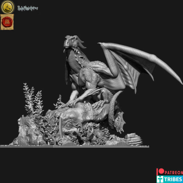 Feral Ancient Dragon 3D Miniature HoloMiniatures - Image 3