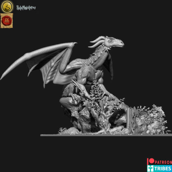 Feral Ancient Dragon 3D Miniature HoloMiniatures - Image 6