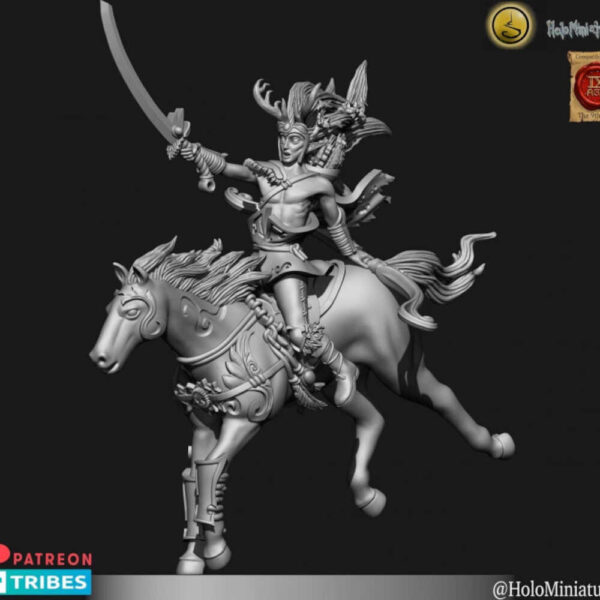 Wood Elves Heath Hunters Champion 3D Miniature HoloMiniatures