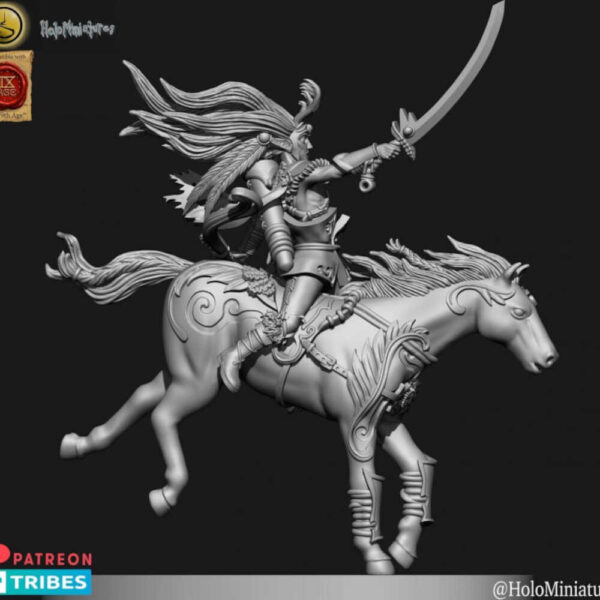 Wood Elves Heath Hunters Champion 3D Miniature HoloMiniatures - Image 2
