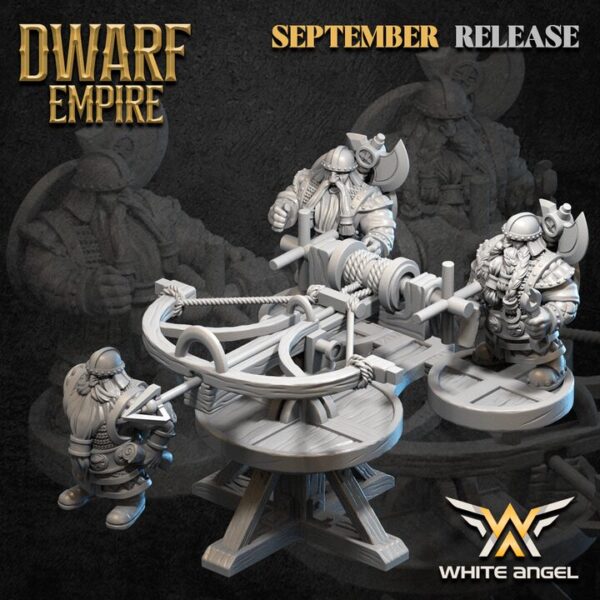 Dwarf Crossbow 3D Miniature White Angel