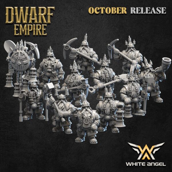 Dwarf Miners 3D Miniature White Angel
