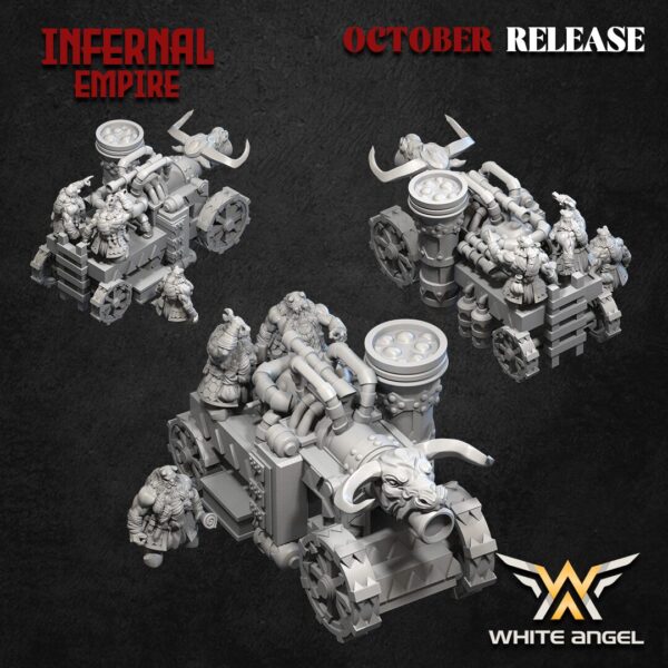 Infernal Cannon 3D Miniature White Angel