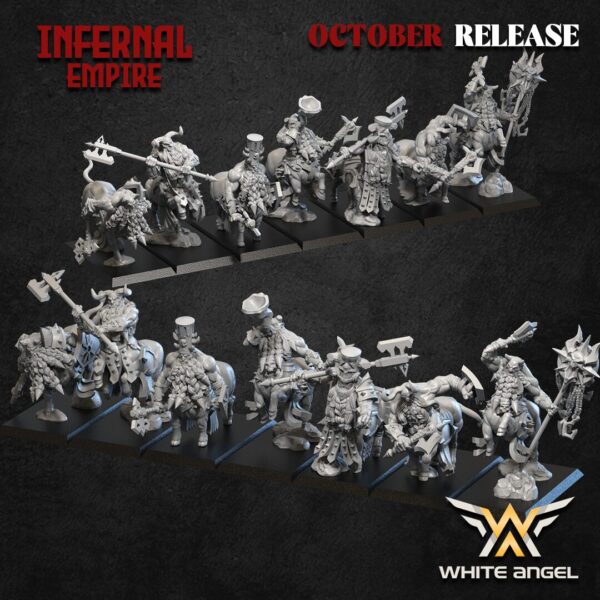 Infernal Centaur 3D Miniature White Angel