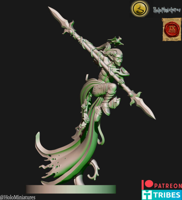 Wood Elf Bladedancer Unit 3D Miniature HoloMiniature - Image 2