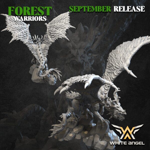 Forest Dragon 3D Miniature White Angel - Image 2