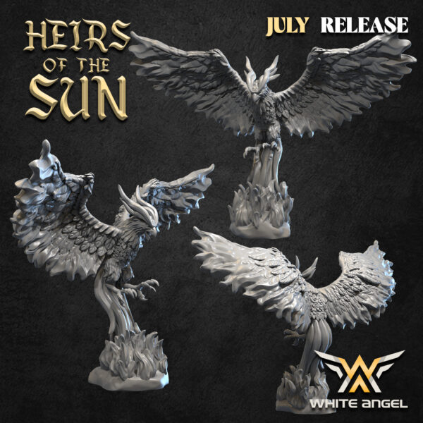Eternal Fire Phoenix 3D Miniature White Angel