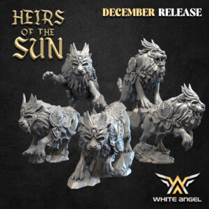 Attack Lion 3D Miniature White Angel