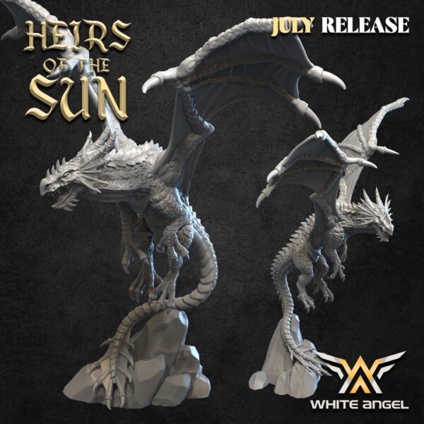 Great Dragon Of The Sun 3D Miniature White Angel - Image 2