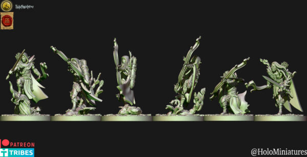 Wood Elf Pathfinders 3D Miniature HoloMiniatures