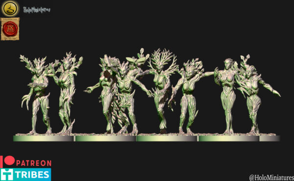 Wood Elf Dryad Unit 3D Miniature HoloMiniature