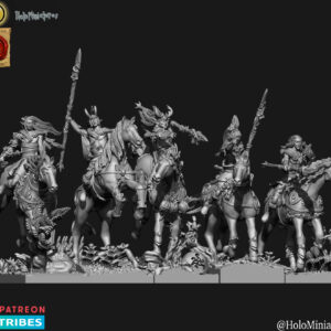 Wood Elves Heat Riders 3D Miniature HoloMiniature