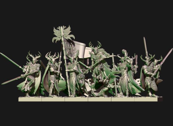 Wood Elves Forest Rangers 3D Miniature HoloMiniature