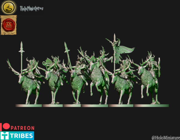 Wood Elves King's Hunters 3D Miniature HoloMiniatures