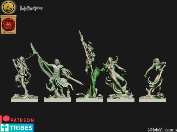 Wood Elf Bladedancer Unit 3D Miniature HoloMiniature