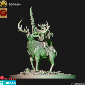 Wood Elves Stag Lord 3D Miniature HoloMiniatures