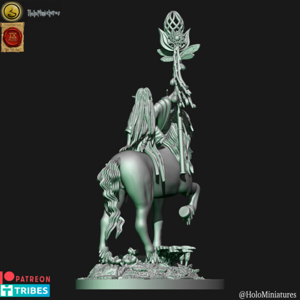 Wood Elves Mage On Unicorn 3D Miniature HoloMiniatures - Image 4